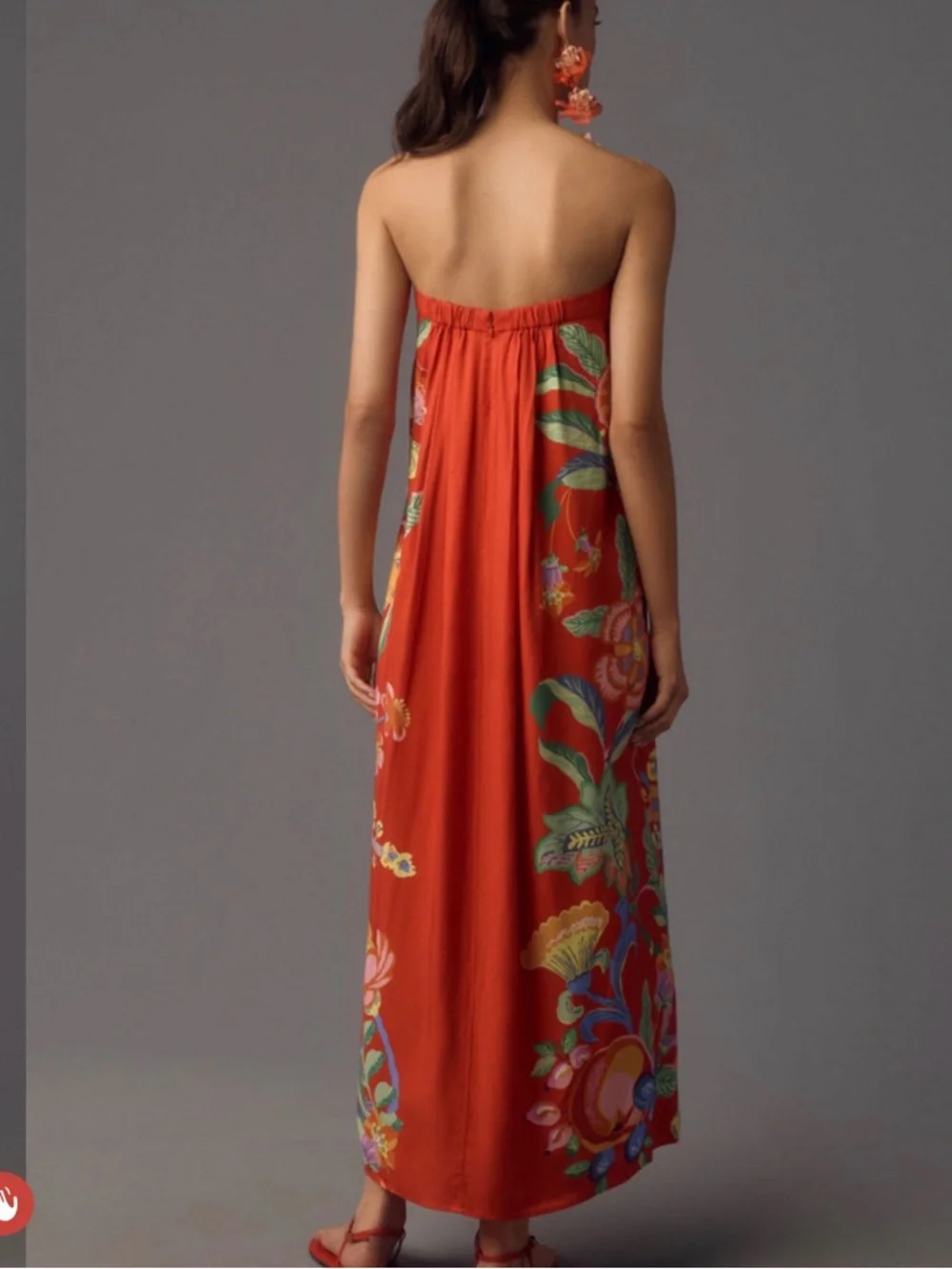 Strapless Red Anthropologie Maxi Dress - Picture 2 of 6
